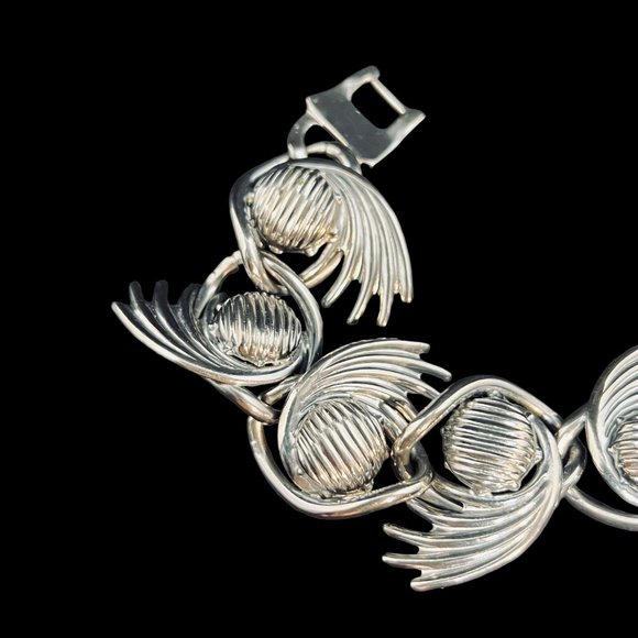 Vintage Ballou Silver Tone Comet Link Bracelet (4998) - Picture 2 of 8